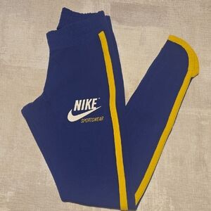 Nike Blue Joggers with Yellow Trim